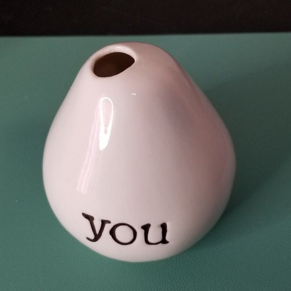 Small Modern Irregular Abstract Single Flower Desk Vase "You" Ceramic Pottery - Picture 2 of 8